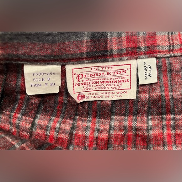 Vintage Pendleton Plaid Pleated Wool Skirt - Picture 2 of 4